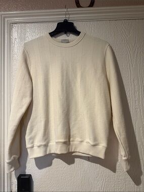 H&M Cream Textured Crewneck Sweater - Men